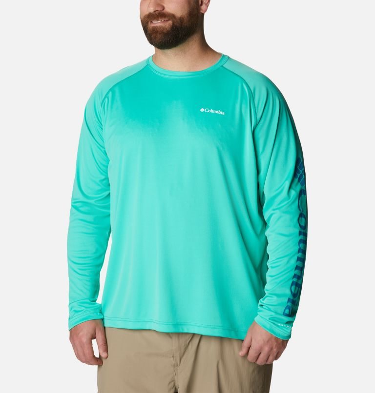 Columbia Fork Stream Long Sleeve Gensere Herre Turkis | Plus Size 70683L